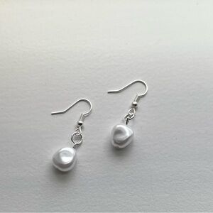 Elegant White Pearl Drop Earrings